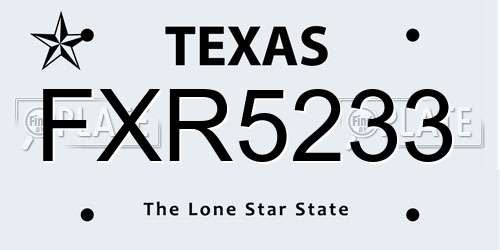 FXR5233 Texas License Plate