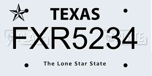 FXR5234 Texas License Plate