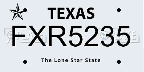 FXR5235 Texas License Plate