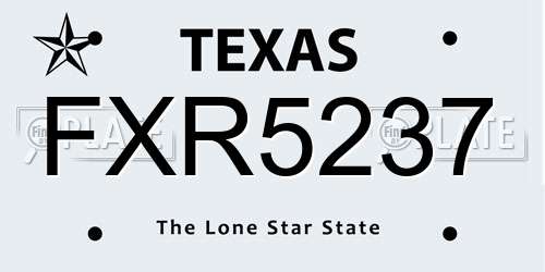 FXR5237 Texas License Plate