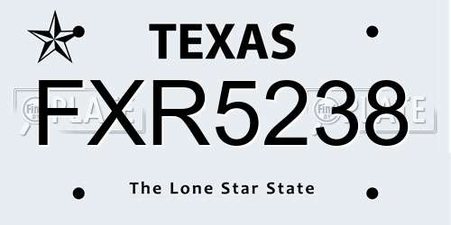FXR5238 Texas License Plate