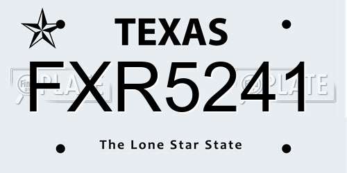 FXR5241 Texas License Plate
