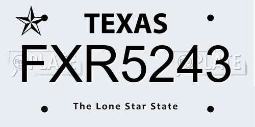 FXR5243 Texas License Plate