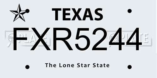 FXR5244 Texas License Plate