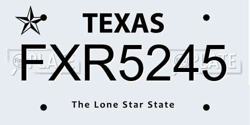 FXR5245 Texas License Plate
