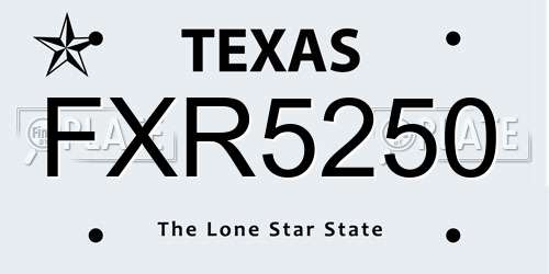 FXR5250 Texas License Plate