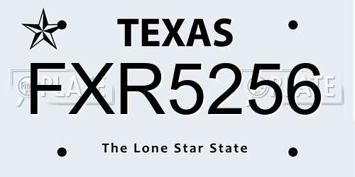 FXR5256 Texas License Plate