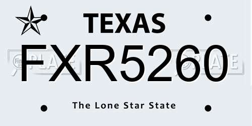 FXR5260 Texas License Plate
