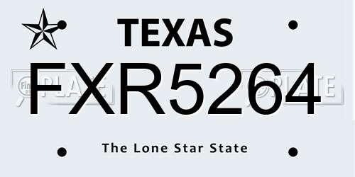 FXR5264 Texas License Plate