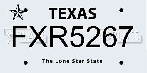 FXR5267 Texas License Plate
