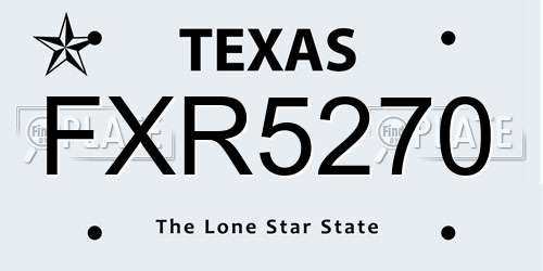 FXR5270 Texas License Plate