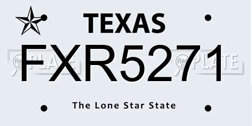 FXR5271 Texas License Plate