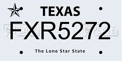 FXR5272 Texas License Plate