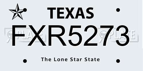 FXR5273 Texas License Plate