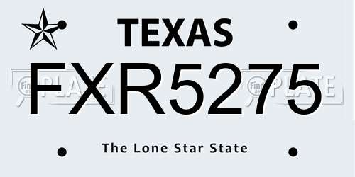 FXR5275 Texas License Plate