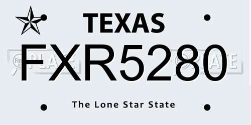 FXR5280 Texas License Plate