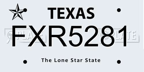 FXR5281 Texas License Plate
