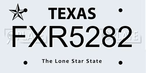 FXR5282 Texas License Plate