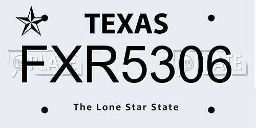 FXR5306 Texas License Plate