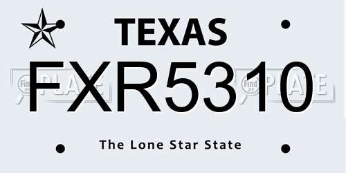 FXR5310 Texas License Plate