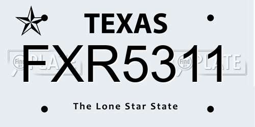 FXR5311 Texas License Plate
