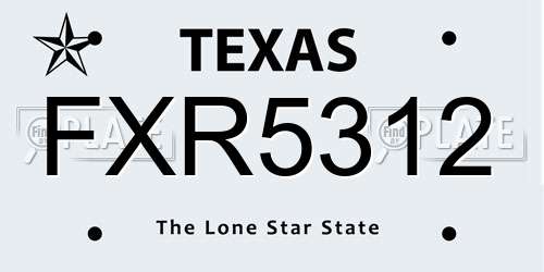 FXR5312 Texas License Plate