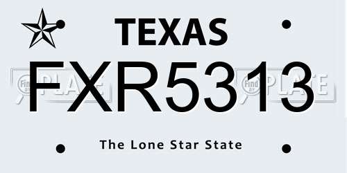 FXR5313 Texas License Plate