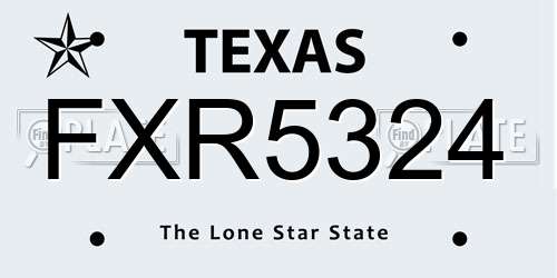 FXR5324 Texas License Plate