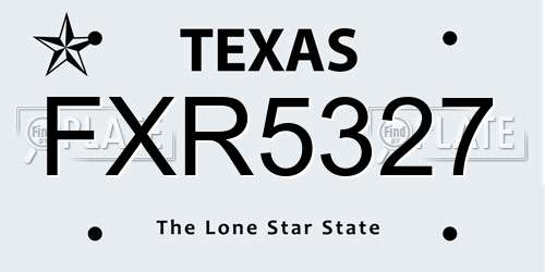 FXR5327 Texas License Plate