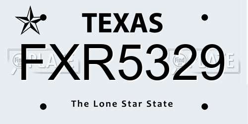 FXR5329 Texas License Plate