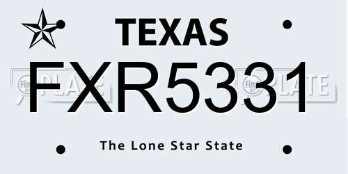 FXR5331 Texas License Plate