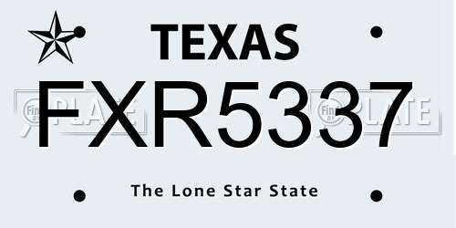 FXR5337 Texas License Plate