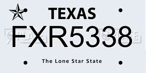 FXR5338 Texas License Plate