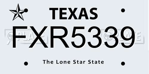 FXR5339 Texas License Plate