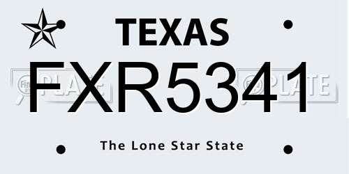 FXR5341 Texas License Plate