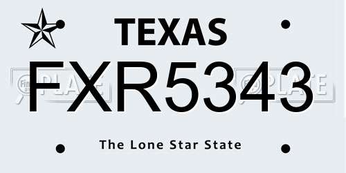 FXR5343 Texas License Plate