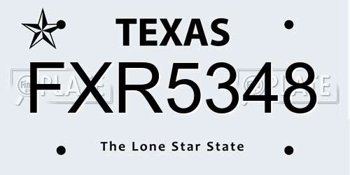 FXR5348 Texas License Plate