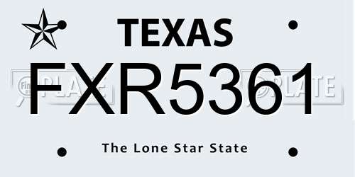 FXR5361 Texas License Plate