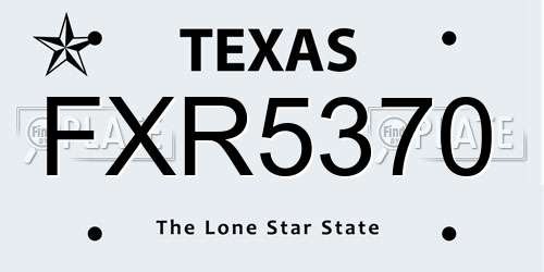 FXR5370 Texas License Plate