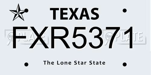 FXR5371 Texas License Plate