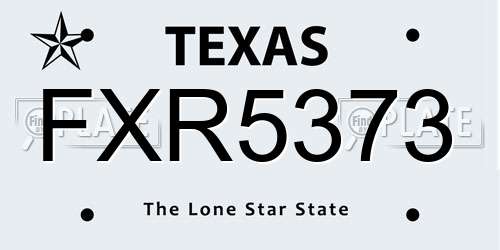 FXR5373 Texas License Plate