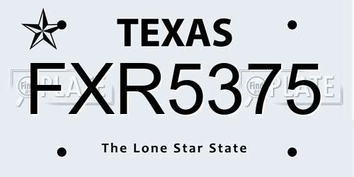FXR5375 Texas License Plate