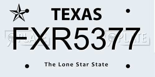 FXR5377 Texas License Plate