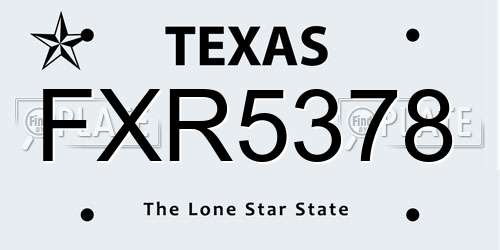 FXR5378 Texas License Plate