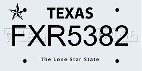 FXR5382 Texas License Plate