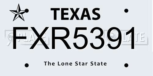 FXR5391 Texas License Plate