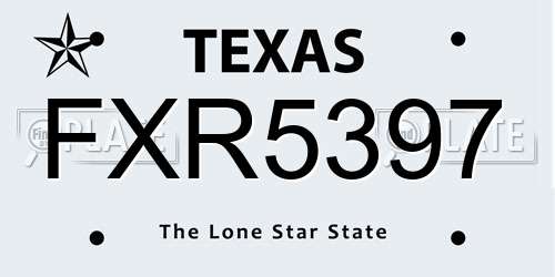 FXR5397 Texas License Plate