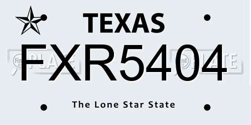 FXR5404 Texas License Plate