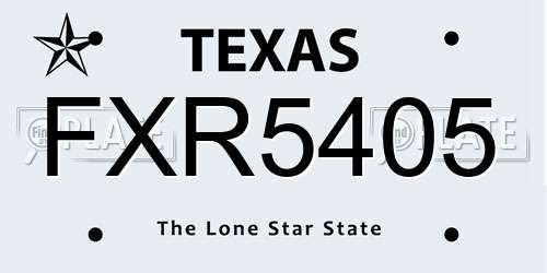 FXR5405 Texas License Plate