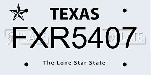 FXR5407 Texas License Plate